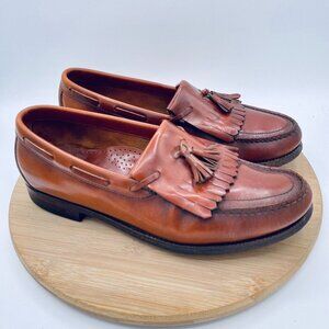 SAS Shoes Mens 10.5 Brown Leather Comfort Loafers Kiltie Tassel